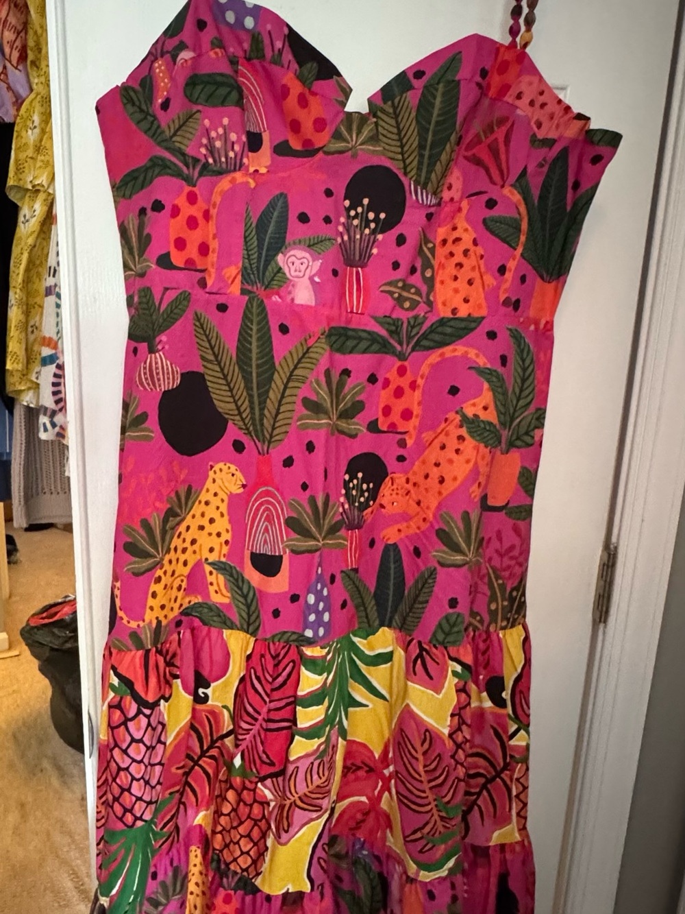 FARM Rio Hot Pink Pops Leopard Maxi Dress - Picture 5 of 8